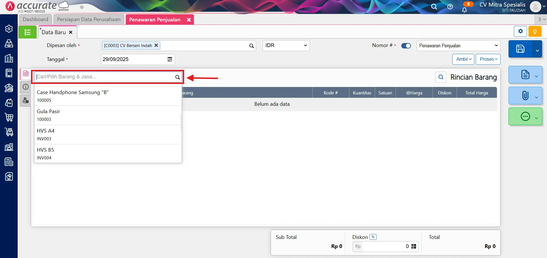 Fitur Penawaran Penjualan di Accurate Online